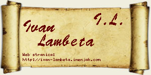 Ivan Lambeta vizit kartica